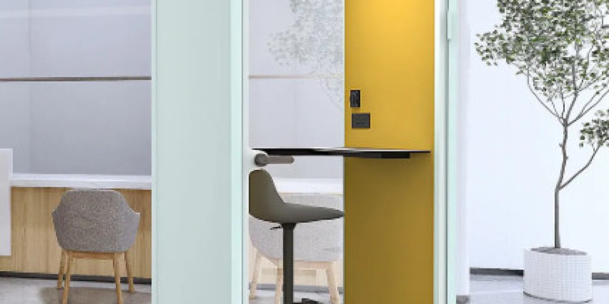 What is the noise reduction level of a typical conference room telephone soundproof office pod?